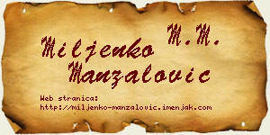 Miljenko Manzalović vizit kartica